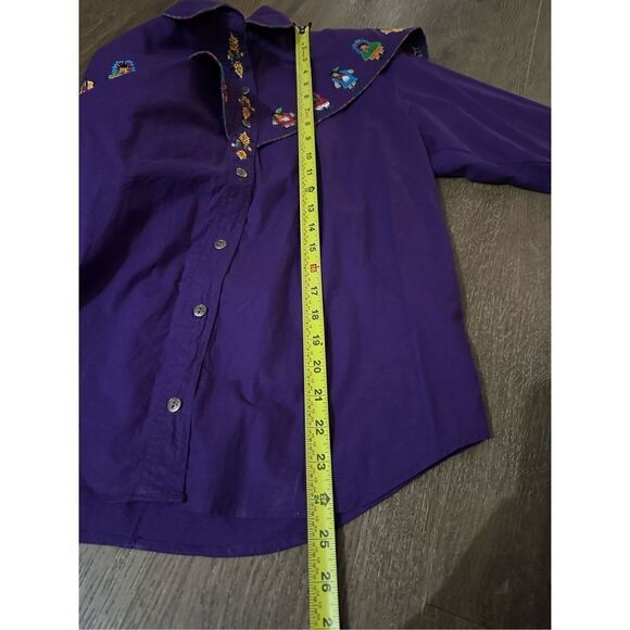 Vintage Arroyo Women’s Purple Embroidered Western Indian Button Up Shirt Size M - Picture 15 of 15